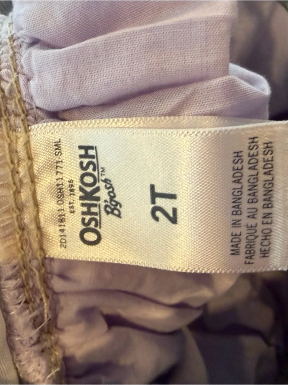 OshKosh Bgosh Girls 2T Unicorn Denim Overall Dress Lavender Tulle Birthday